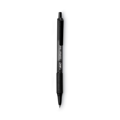 Soft Feel Ballpoint Pen Value Pack, Retractable, Medium 1 mm, Black Ink, Black Barrel, 36/Pack