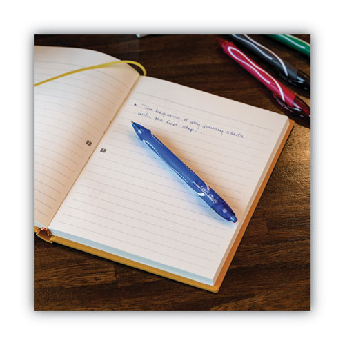 Image of Bic® Gel-Ocity Quick Dry Gel Pen, Retractable, Medium 0.7 Mm, Blue Ink, Blue Barrel, Dozen