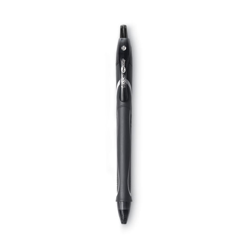 Image of Bic® Gel-Ocity Quick Dry Gel Pen, Retractable, Medium 0.7 Mm, Black Ink, Black Barrel, Dozen