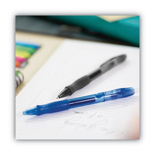 Gel-ocity Gel Pen, Retractable, Medium 0.7 mm, Blue Ink, Translucent Blue Barrel, Dozen