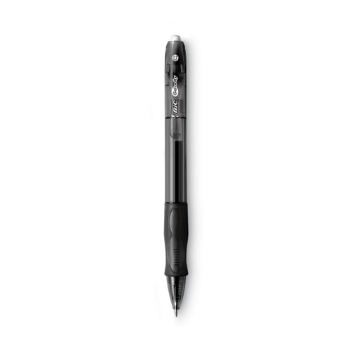 Image of Bic® Gel-Ocity Gel Pen, Retractable, Medium 0.7 Mm, Black Ink, Translucent Black Barrel, Dozen