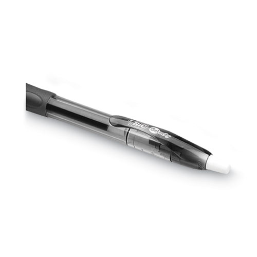 Image of Bic® Gel-Ocity Gel Pen, Retractable, Medium 0.7 Mm, Black Ink, Translucent Black Barrel, Dozen