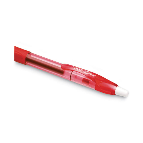 Gel-ocity Gel Pen, Retractable, Medium 0.7 mm, Red Ink, Translucent Red Barrel, Dozen