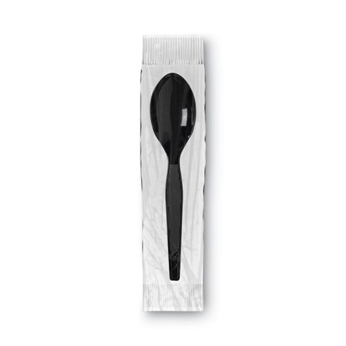 Image of Dixie® Grab'N Go Wrapped Cutlery, Teaspoons, Black, 90/Box, 6 Box/Carton