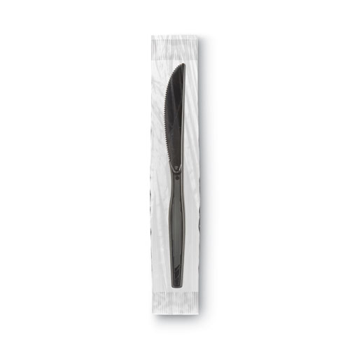 Image of Dixie® Grab'N Go Wrapped Cutlery, Knives, Black, 90/Box