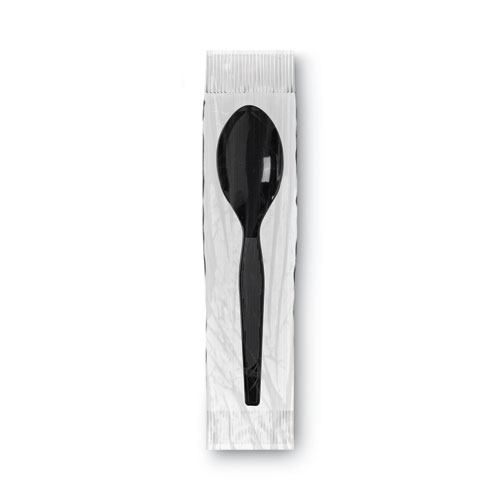 Image of Dixie® Grab'N Go Wrapped Cutlery, Teaspoons, Black, 90/Box