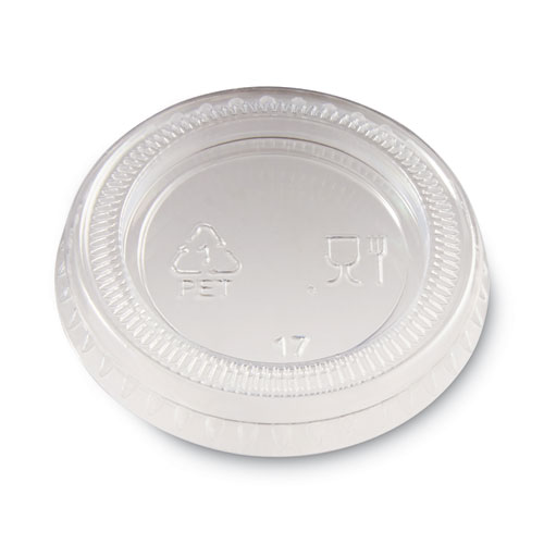 Image of Dixie® Plastic Portion Cup Lid, Fits 1 Oz Portion Cups, Clear, 4,800/Carton