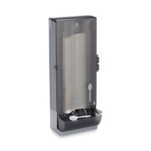 SmartStock Utensil Dispenser, Spoons, 10 x 8.78 x 24.75, Smoke