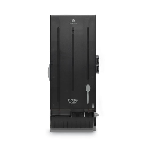 SmartStock Utensil Dispenser, Spoon, 10" x 8.75" x 24.5", Translucent Gray DXESSSD120