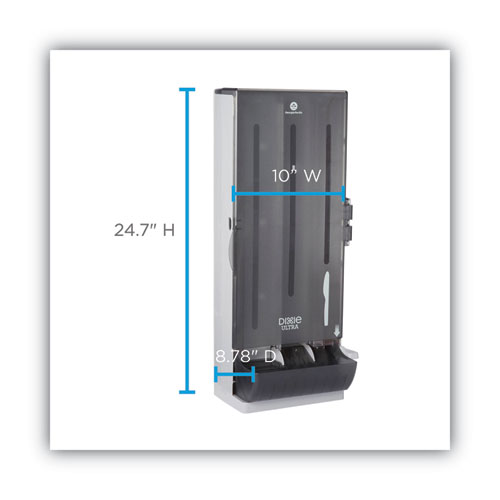 SmartStock Utensil Dispenser, Knives, 10 x 8.75 x 24.75, Translucent Gray