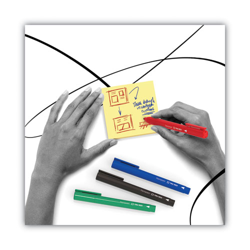 Permanent Marker, Pen-Style, Fine Bullet Tip, Red, Dozen