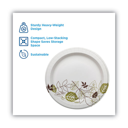 Image of Dixie® Pathways Soak Proof Shield Heavyweight Paper Plates, 10.13" Dia, Green/Burgundy, 125/Pack