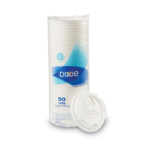 Image of Dixie® White Dome Lid Fits 10 Oz To 16 Oz Perfectouch Cups, 12 Oz To 20 Oz Hot Cups, Wisesize, 500/Carton