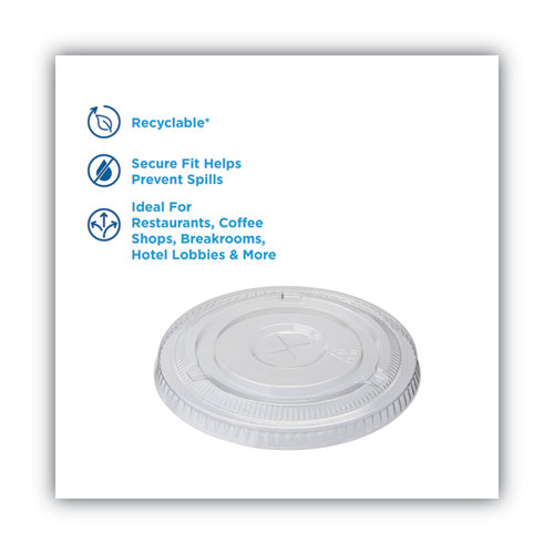 Image of Dixie® Cold Drink Cup Lids, Fits 16 Oz Plastic Cold Cups, Clear, 100/Sleeve, 10 Sleeves/Carton