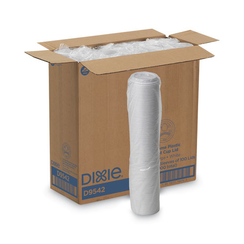 Image of Dome Drink-Thru Lids, Fits 10 oz to 16 oz Paper Hot Cups, White, 1,000/Carton