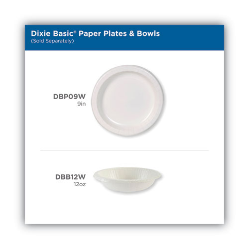Image of Dixie® Paper Dinnerware, Plates, White, 8.5" Dia, 125/Pack, 4/Carton
