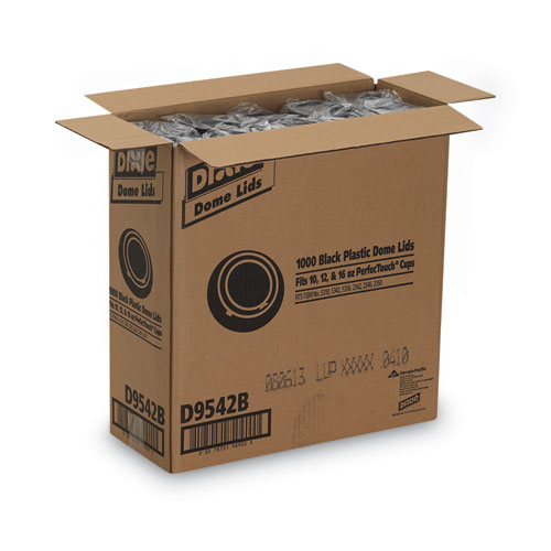 Image of Dixie® Drink-Thru Lids, Fits 10 Oz To 20 Oz Cups, Plastic, Black, 1,000/Carton