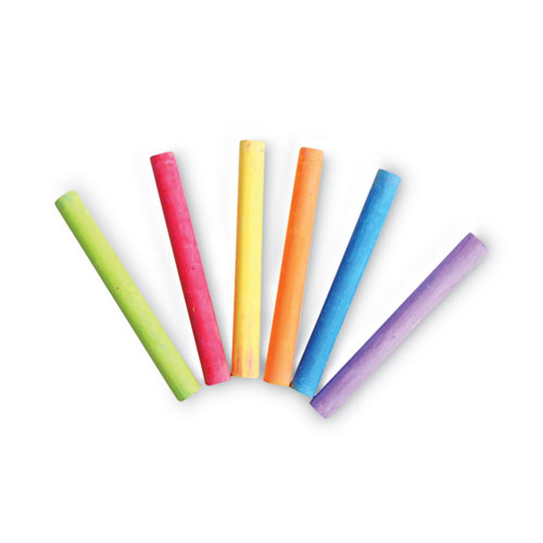 Image of Crayola® Chalk, 3" X 0.38" Diameter, 6 Assorted Colors, 12 Sticks/Box