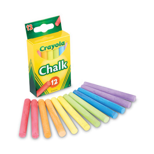 Image of Chalk, 3" x 0.38" Diameter, 6 Assorted Colors, 12 Sticks/Box