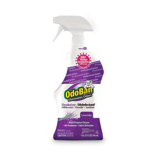 Odoban® Rtu Odor Eliminator And Disinfectant, Lavender, 32 Oz Spray Bottle, 12/Carton