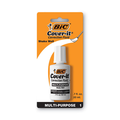 Image of Bic® Cover-It Correction Fluid, 20 Ml Bottle, White, Dozen