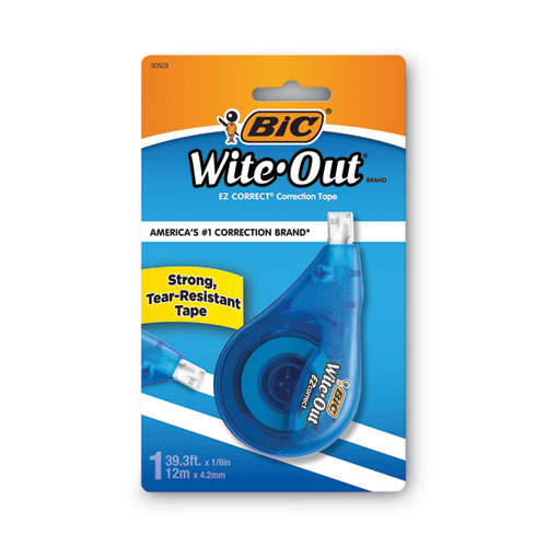 Image of Bic® Wite-Out Ez Correct Correction Tape, Non-Refillable, Blue Applicator, 0.17" X 472"