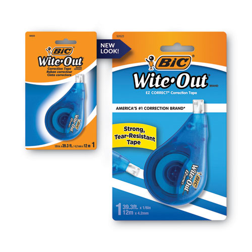 Image of Bic® Wite-Out Ez Correct Correction Tape, Non-Refillable, Blue Applicator, 0.17" X 472"
