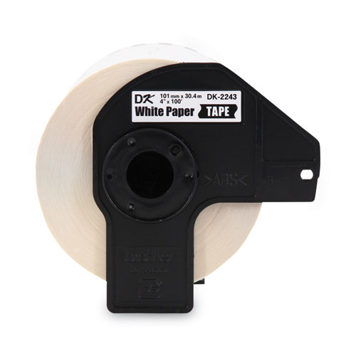 Continuous Length Shipping Label Tape for QL-1050, 4" x 100 ft Roll, White