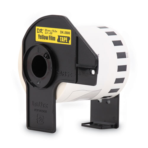 Image of Continuous Film Label Tape, 2.4" x 50 ft Roll, Yellow