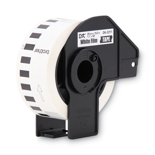 Continuous Film Label Tape, 1.1" x 50 ft Roll, White