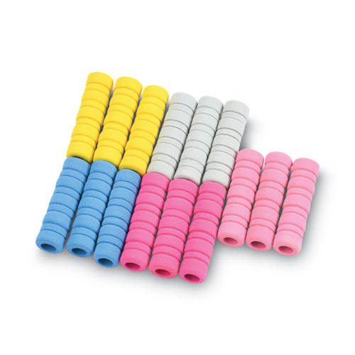 Image of Tatco Ribbed Pencil Cushions, 1.75" Long, Assorted Colors, 50/Box