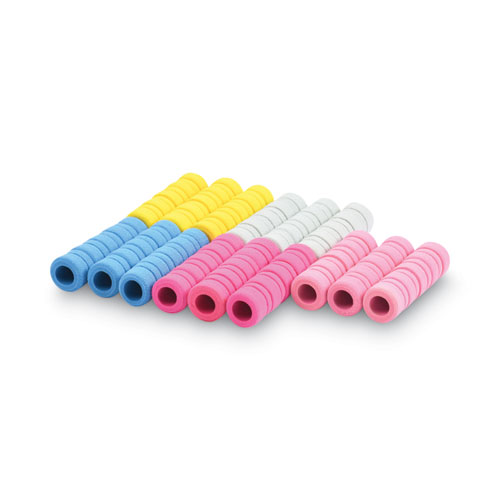 Image of Tatco Ribbed Pencil Cushions, 1.75" Long, Assorted Colors, 50/Box
