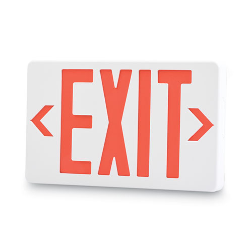 Image of LED Exit Sign, Polycarbonate, 12.25 x 2.5 x 8.75, White