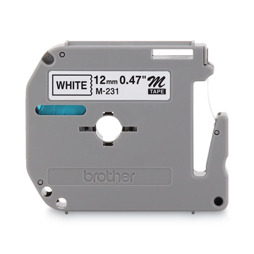 Brother P-Touch® M Series Tape Cartridge For P-Touch Labelers, 0.47" X 26.2 Ft, Black On White