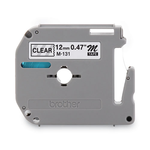 Brother P-Touch® M Series Tape Cartridge For P-Touch Labelers, 0.47" X 26.2 Ft, Black On Clear