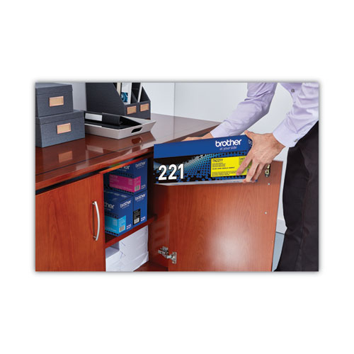 Image of Brother Tn221Y Toner, 1,400 Page-Yield, Yellow