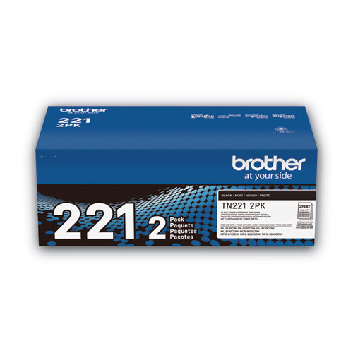 Brother Tn2212Pk Toner, 2,500 Page-Yield, Black, 2/Pack
