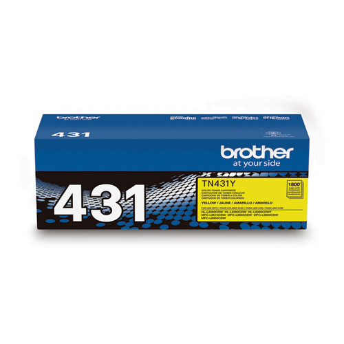 Image of Brother Tn431Y Toner, 1,800 Page-Yield, Yellow