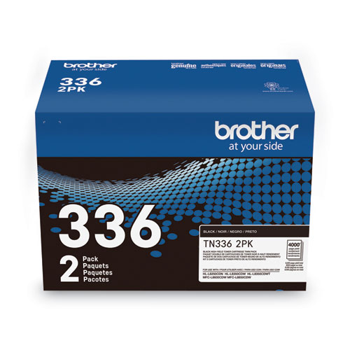 Image of Brother Tn3362Pk High-Yield Toner, 4,000 Page-Yield, Black, 2/Pack