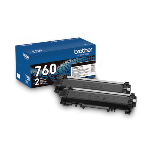 Brother Tn7602Pk High-Yield Toner, 3,000 Page-Yield, Black, 2/Pack