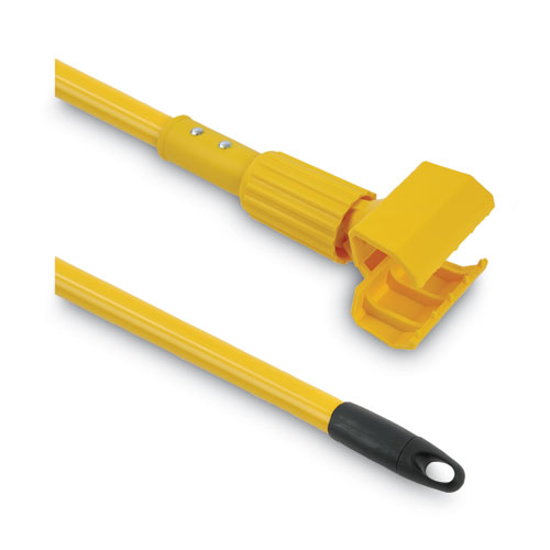Image of Plastic Jaws Mop Handle for 5 Wide Mop Heads, Aluminum, 1" dia x 60", Yellow