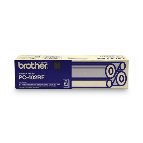 Image of Brother Pc-402Rf Thermal Transfer Refill Roll, 150 Page-Yield, Black, 2/Pack