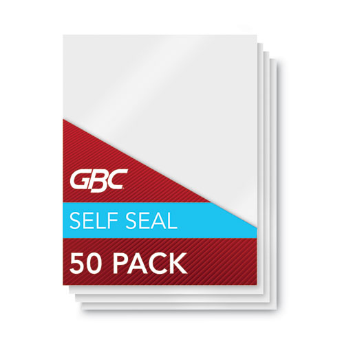 SelfSeal Self-Adhesive Laminating Pouches and Single-Sided Sheets, 3 mil, 9" x 12", Gloss Clear, 50/Pack