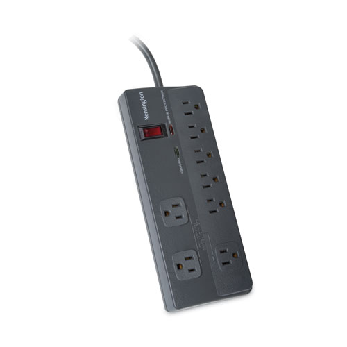 Image of Guardian Premium Surge Protector, 8 AC Outlets, 6 ft Cord, 1,080 J, Gray
