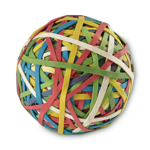 Image of Acco Rubber Band Ball, 3.25" Diameter, Size 34, Assorted Gauges, Assorted Colors, 270/Pack