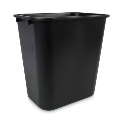 Boardwalk® Soft-Sided Wastebasket, 28 qt, Plastic, Black