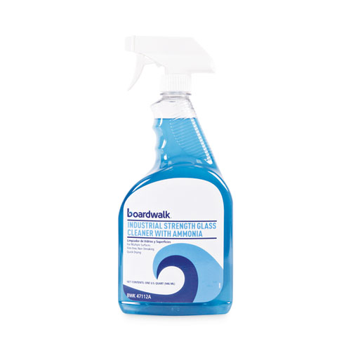 Boardwalk® Industrial Strength Glass Cleaner With Ammonia, 32 Oz Trigger Spray Bottle