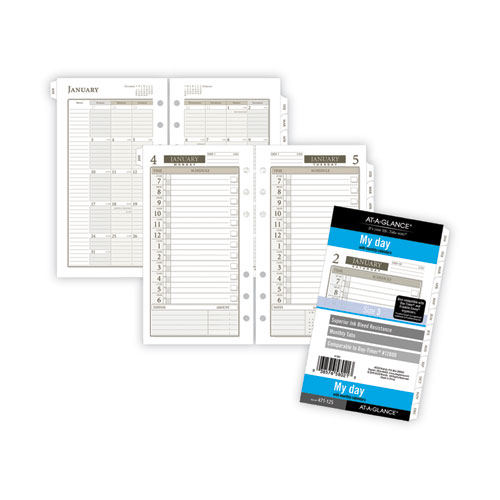 Image of At-A-Glance® 1-Page-Per-Day Planner Refills, 6.75 X 3.75, White Sheets, 12-Month (Jan To Dec): 2024