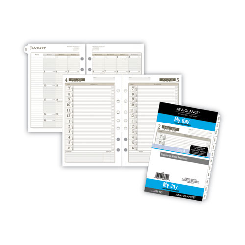 Image of At-A-Glance® 1-Page-Per-Day Planner Refills, 8.5 X 5.5, White Sheets, 12-Month (Jan To Dec): 2024
