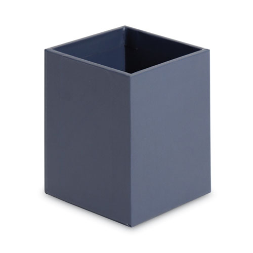Image of U Brands Four-Piece Desk Organization Kit, Magazine Holder/Paper Tray/Pencil Cup/Storage Bin, Chipboard, Navy